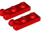 LEGO PLATE 1X2 W/SHAFT RED 4515365/60478 2szt.