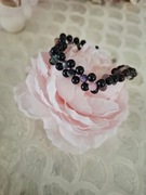 Bransoletka handmade z naturalnych kamieni obsydian turmalin agat