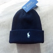 Czarna czapka Polo Ralph Lauren beanie-nowa z metką