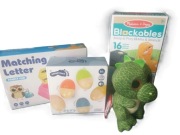 Zestaw zabawek Blockables 16Muzyczne jajeczka NICI Dino  Fiszki nauka Angie