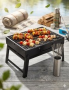 GRILL WĘGLOWY TURYSTYCZNY SKŁADANY PRZENOŚNY MAŁY ZESTAW + 20x SZPIKULCE
