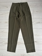 Amisu New Yorker zielone khaki spodnie eleganckie wysoki stan hit moda