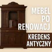 Kredens antyczny retro po renowacji - styl eklektyczny z pocz. XX w.