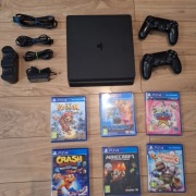 PS4 Slim 1TB + 2 Pady, Gry i kompletny osprzęt