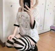 KOSZULKA T-SHIRT NOWA Y2k HARAJUKU KAWAII KRESKÓWKA R M/ L 38/40 HIT