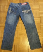 MASS DNM, MASS DENIM, oldschoolowe spodnie rozmiar 32