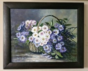 Obraz olejny Bukiet w koszu  z ramą 