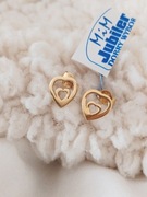 Złote kolczyki serduszka próba 585