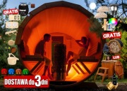 SAUNA Ogrodowa 400cm PRZEBIERALNIA PRZEDSIONEK OKNO 100% + GRATIS Beczka