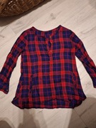 Luźna przewiena letnia koszula w kratę r. 134-140 10 lat styl country