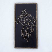 Wilk Obraz String Art Rękodzieło 30x15cm