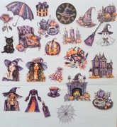 naklejki 25szt fiolet czarownica magia halloween scrapbooking