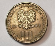 PRL BŁĄD MENNICZY HYBRYDA (MULE) 10 ZŁ  / 5 ZŁ 1982R. Rare