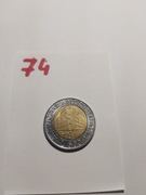 Moneta Włochy Italy 500 Lire 70-lecie... 1996