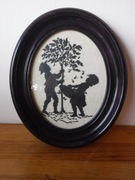 Piękny duży obraz owalny haftowany ZOBACZ 