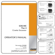 CASE CX210C Excavator Operator's Manual Instrukcja obsługi konserwacj