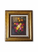 Sygnowany obraz „Kwiaty w doniczce” – Esmat S