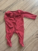 George burgundowy pajacyk niemowlęcy dziewczęcy ażurowy kokardki 62 