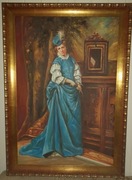 Dama - Duży i Piękny Obraz Olejny 105x74 cm