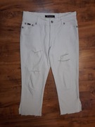 Spodnie jeansowe bawełniane rybaczki białe MAPP rozmiar W31 S M