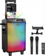 Głośnik do karaoke TONOR K20 z 2 mikrofonami i kulą dyskotekową