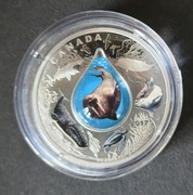 Kropla Wody 3D srebrna moneta PROOF Kanada 2017