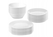 SERWIS OBIADOWY 18el. zestaw naczyń talerze miski garnki sztućce kuchenne