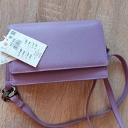 Fioletowa torebka, skóra, crossbody