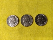 5 Cent Jefferson Nickel 1953 (P,D,S) mennicze!!!
