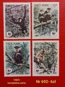 Znaczki fauna:692: zwierzęta, ssaki- Wietnam 1987r **