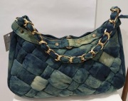 Torebka pleciona JEANS Denim, Złoty łańcuch Nowy z metką