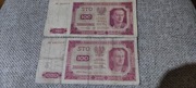 Banknoty 100zł z 1948r seria AH 2sztuki