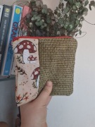 Kosmetyczka saszetka nerka organizer do torebki muchomorki upcycling 