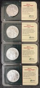 4x Srebrna moneta Amerykański Orzeł 1 uncja 2005