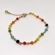 Tęczowa bransoletka z koralików handmade