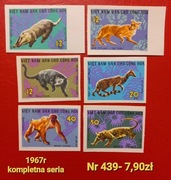 Znaczki fauna:439: zwierzęta, ssaki- Wietnam Północny 1967r **