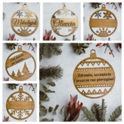 Bombki 6szt z  grawerem grawer śmieszne zestaw prezent święta logo 