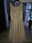 Sukienka beżowa z brokatem M