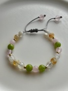 Bransoletka z Kamieni naturalnych Cytryn Kwarc różowy Peridot 