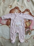 Różowy haftowany welurowy pajac pajacyk 5.10.15. rozm. 62 jak nowy