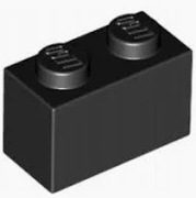 Klocek lego czarny 3004 1x2