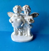 figurka ceramiczna - Aniołki z serduszkiem
