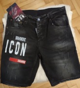 DSQUARED2 Ibrahimovič krótkie spodnie black jeans rozmiar 48