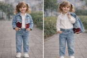 Stylowy jeansowy komplet dziewczęcy 3 w 1\ 5-6 lat (111-116 cm)