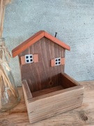 Drewniany wizytownik domek dekoracja