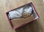 Buty klapki na koturnie Ozdobne nowe 