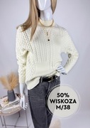 Kremowy sweter Alice Collins M 38 cozy chic na zimę miękki ciepły winter