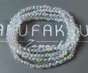 Zestaw 3 bransoletek szklane kryształki szlifowane 