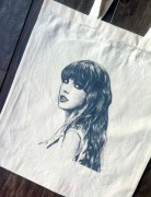 Torba tote bag Taylor swift beige blue bawełna bawełniana torebka