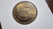 moneta 5 złotych inicjały JMN 1977